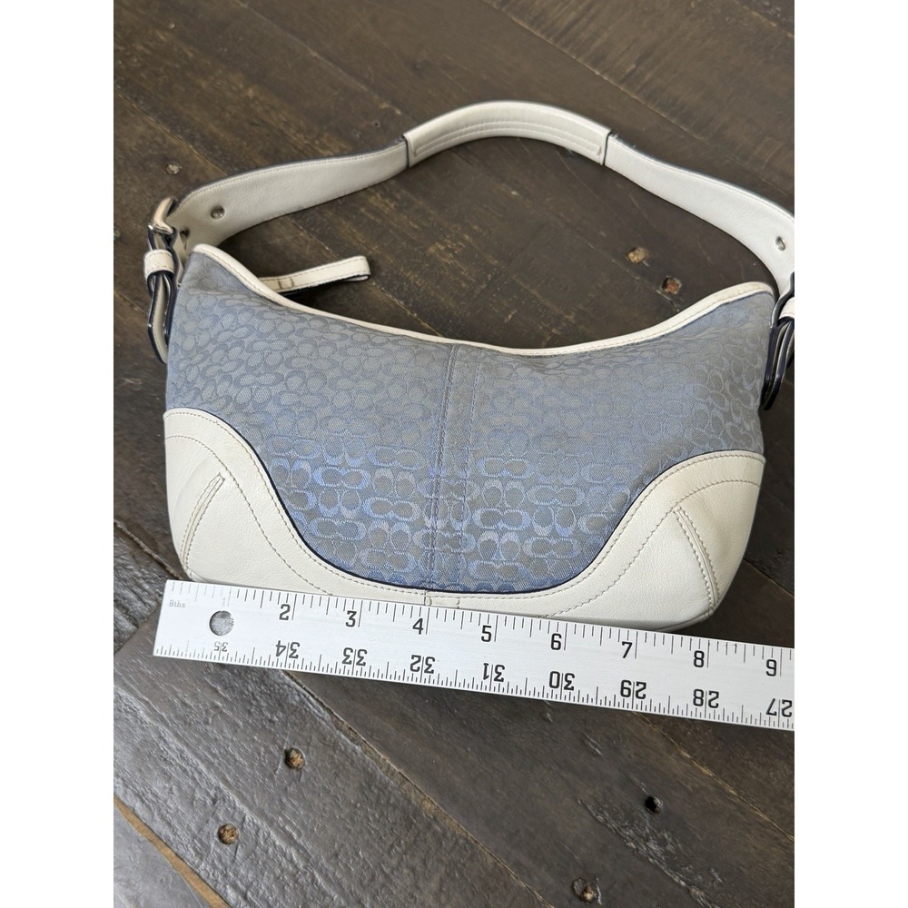 Coach Women's Y2K Blue Signature Jacquard Soho Mini Hobo Bag White Trim 6351 - Picture 12 of 15